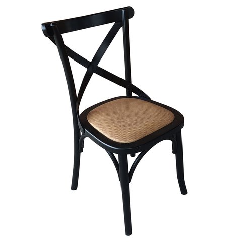 Cadeira Madeira Sala Jantar Cozinha Gourmet Ratan Luxo Preta
