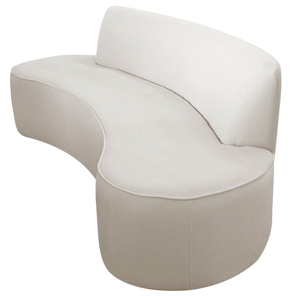 Sofá 03 Lugares 210cm Mônaco Bouclê Off White - CasaePoltrona