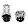 Conector Mic 4 Pinos Macho/fêmea - Kit com 5 Pares de Metal - 1