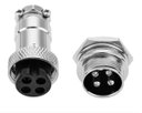 Ver imagem 1 de Conector Mic 4 Pinos Macho/fêmea - Kit com 5 Pares de Metal