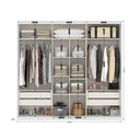 Ver imagem 2 de Guarda-Roupa Casal Espelhado 3 Portas e 4 Gavetas Londres Glass Espresso Móveis