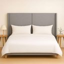 Ver imagem 6 de Cabeceira Cama Queen 176 Cm Estofada Linho ou Veludo Editável Cor:linho Moderno Cinza