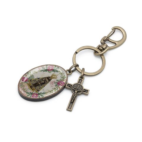 Chaveiro Medalha Nossa Senhora Aparecida com Mosquetão Fornecedor 1 F1-ct14-150-10