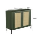 Ver imagem 2 de Buffet Aparador 98,5cm Porta Sextavada 100% Mdf Pés Metal Cor:musgo com Preto