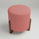 Ver imagem 7 de Kit 2 Puffs Decorativos Eloah Suede Redondo Assento Extra para Sala Quarto Pufe com Pés de Madeira