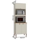 Ver imagem 4 de Paneleiro Tunísia com 3 Portas Nichos e Prateleiras Off White/canelato