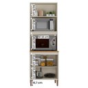 Ver imagem 3 de Paneleiro Tunísia com 3 Portas Nichos e Prateleiras Off White/canelato