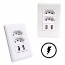 Ver imagem 3 de Tomada Usb 3a 2 Entradas Parede Espelho 5v Carregador Bivolt