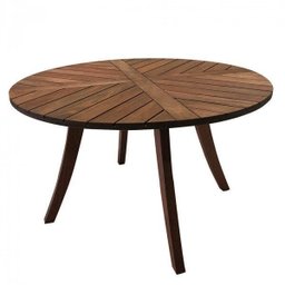 Mesa Redonda para Jardim Madeira Maciça Malta Espresso Móveis - 1