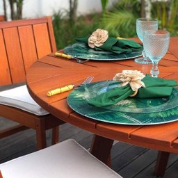 Mesa Redonda para Jardim Madeira Maciça Malta Espresso Móveis - 5
