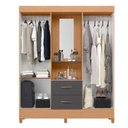 Ver imagem 2 de Guarda Roupa Mobi Capelinha Freijo Titanium - Móveis Albatroz