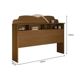 Cabeceira Casal Cama Box 1,40m Nicho Cristal - Amêndoa/off White - 3