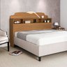 Cabeceira Casal Cama Box 1,40m Nicho Cristal - Amêndoa/off White - 1