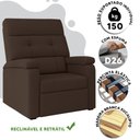 Ver imagem 5 de Poltrona do Papai Reclinável Chocolate Suede Luanda Shop Jm