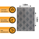 Ver imagem 7 de Tapete de Sala 100x150 Cm Antiderrapante Pratik Jacquard Dara Minerio