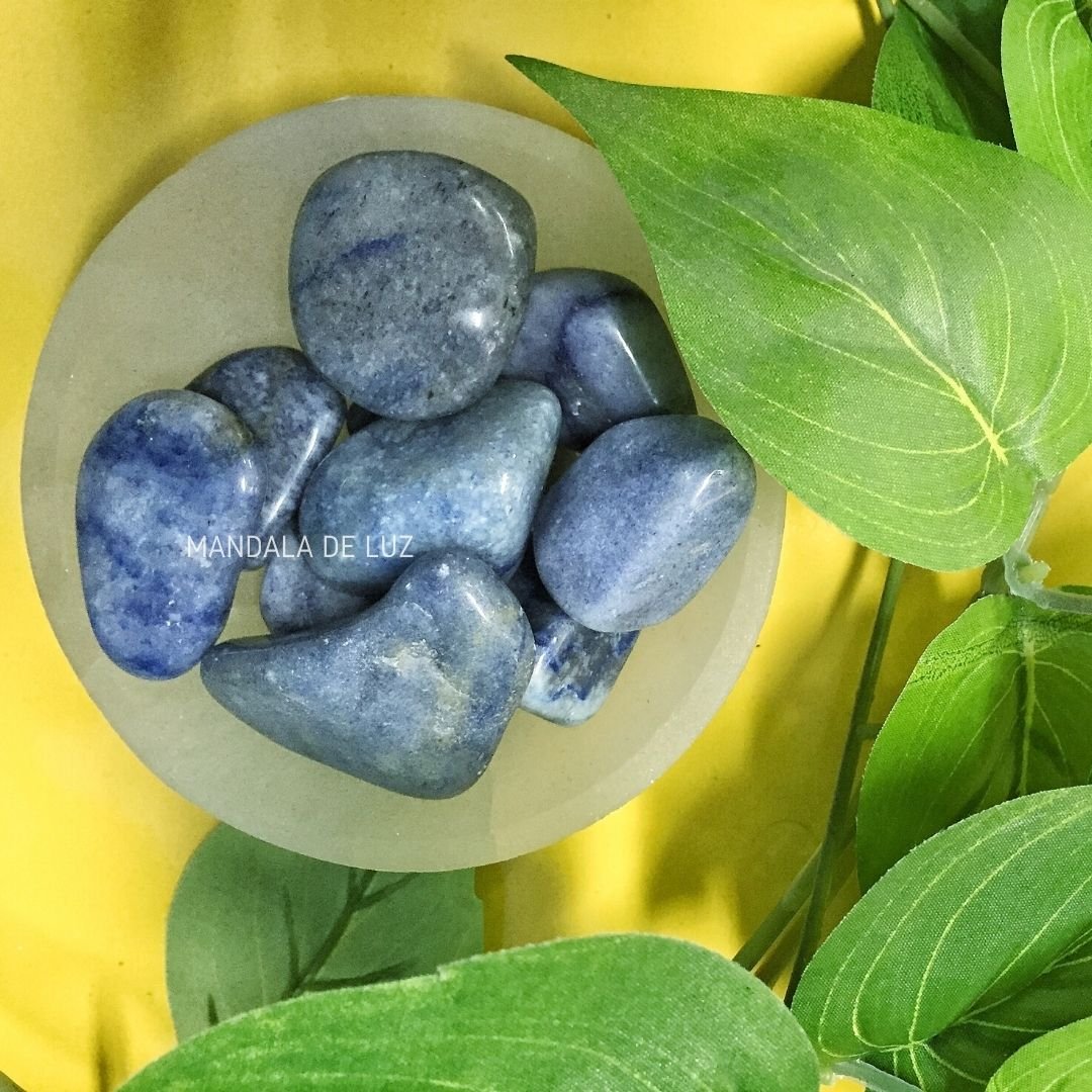 Kit de Pedra Quartzo Azul Cristal Natural M 500g Mandala de Luz Pedra Natural - 2