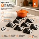 Ver imagem 4 de 8 Descanso de Panela Quadrado Suporte Proteção Preto Branco