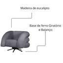 Ver imagem 6 de Kit 2 Poltrona Decorativa Micheli Giratória e Balanço Veludo Cor:cinza