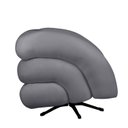 Ver imagem 3 de Kit 2 Poltrona Decorativa Micheli Giratória e Balanço Veludo Cor:cinza
