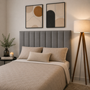Ver imagem 3 de Kit Cabeceira Modular Estofada Autocolante para Cama de Casal Painel Decorativo Premium - 90x144cm