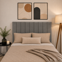 Ver imagem 4 de Kit Cabeceira Modular Estofada Autocolante para Cama de Casal Painel Decorativo Premium - 90x144cm