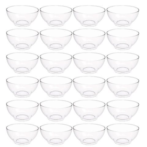 Kit 24 Tigelas Saladeiras Grande Redonda 3,1l Transparente Servir Salada Sobremesa Crippa