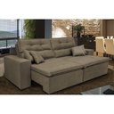 Ver imagem 1 de Sofá Cairo 2,32m Retrátil, Reclinável Tecido Suede Castor