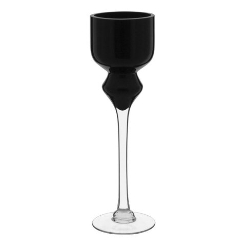 Vaso Decorativo Enfeite Casa Vidro 40x12x12cm Preto