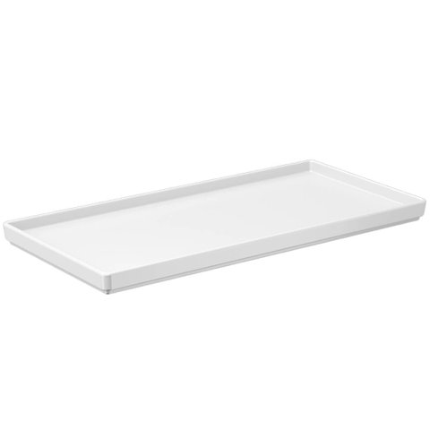 12 Travessas Retangulares Servir Petiscos 37x13cm Comida Japonesa Branco Bandeja Decorativa Uno Coza