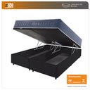 Ver imagem 2 de Cama Box com Baú King Preta + Colchão Molas Ensacadas Visco Gel California 193x203x73cm