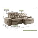 Ver imagem 3 de Sofá Retrátil e Reclinável 4 Lugares 234cm x 105cm Kingston Estofados Buriti
