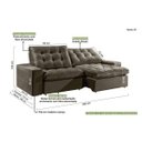 Ver imagem 3 de Sofá Retrátil e Reclinável 4 Lugares 234cm x 105cm Kingston Estofados Buriti