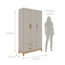 Ver imagem 4 de Quarto de Bebe Comoda Fraldário e Guarda-roupa 3 Portas Hellen
