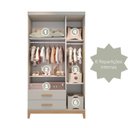 Ver imagem 5 de Conjunto Quarto de Bebê com Guarda Roupa 3 Portas e Cômoda 100% MDF Hellen Branco/Off White/Betula
