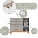 Ver imagem 6 de Conjunto Quarto de Bebê com Guarda Roupa 3 Portas e Cômoda 100% MDF Hellen Branco/Off White/Betula