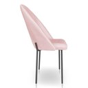 Ver imagem 5 de Kit 6 Cadeiras Poltrona de Jantar Ariel Suede Rosa Bebê Pés de Ferro Preto - Pallazio