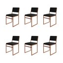 Ver imagem 1 de Kit 6 Cadeiras Industrial Isa Veludo Preto Base Cobre para Mesa Sala Cozinha - Cobre/preto