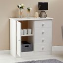 Ver imagem 4 de Cômoda Madeira Maciça 1 Porta 4 Gavetas Rondo Branco