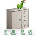 Ver imagem 2 de Cômoda Madeira Maciça 1 Porta 4 Gavetas Rondo Branco