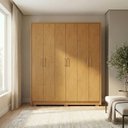 Ver imagem 1 de Guarda-Roupa Casal 6 Portas 2 Gavetas MDF Malta Marrom/Cerejeira
