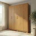Ver mais imagens de Guarda-Roupa Casal 6 Portas 2 Gavetas MDF Malta Marrom/Cerejeira