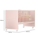 Ver imagem 5 de Kit Quarto de Bebê Doce Sonho com Berço com Rodízio Guarda Roupa com Cômoda e Colchão D18 130x60 Mov