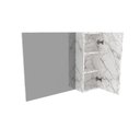 Ver imagem 3 de Armário Espelheira Suspenso Flutuante 1 Espelho 1 Porta 2 Prateleiras Banheiro Cor Branco Mármore