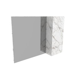 Armário Espelheira Suspenso Flutuante 1 Espelho 1 Porta 2 Prateleiras Banheiro Cor Branco Mármore - 2