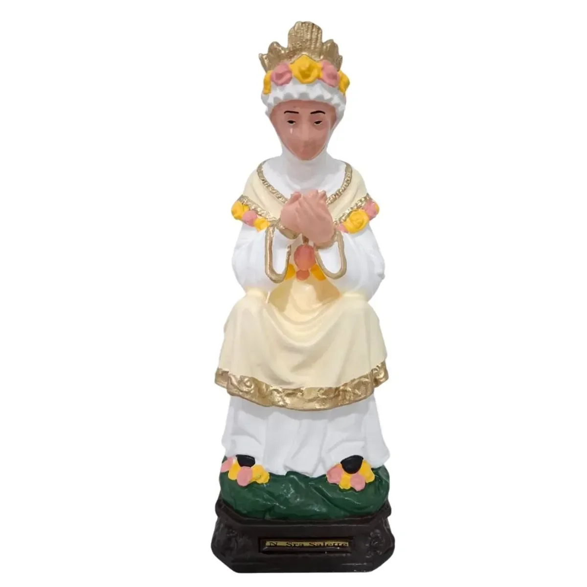 Imagem de Nossa Senhora de La Salete Sentada de Borracha Inquebrável - 21 cm