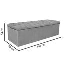 Ver mais imagens de Kit Cabeceira + Calçadeira Baú Capitonê Livia 140cm Casal para Cama Box Corino Preto - Gat Magazine