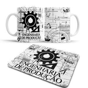 Caneca Engenharia Engenheiro de Produção + Mouse Pad