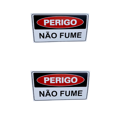 Kit Combo 2 Placa de Sinalização Perigo Não Fume 20 X 30 Cm