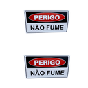 Ver imagem 1 de Kit Combo 2 Placa de Sinalização Perigo Não Fume 20 X 30 Cm