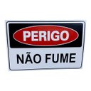 Ver imagem 2 de Kit Combo 2 Placa de Sinalização Perigo Não Fume 20 X 30 Cm